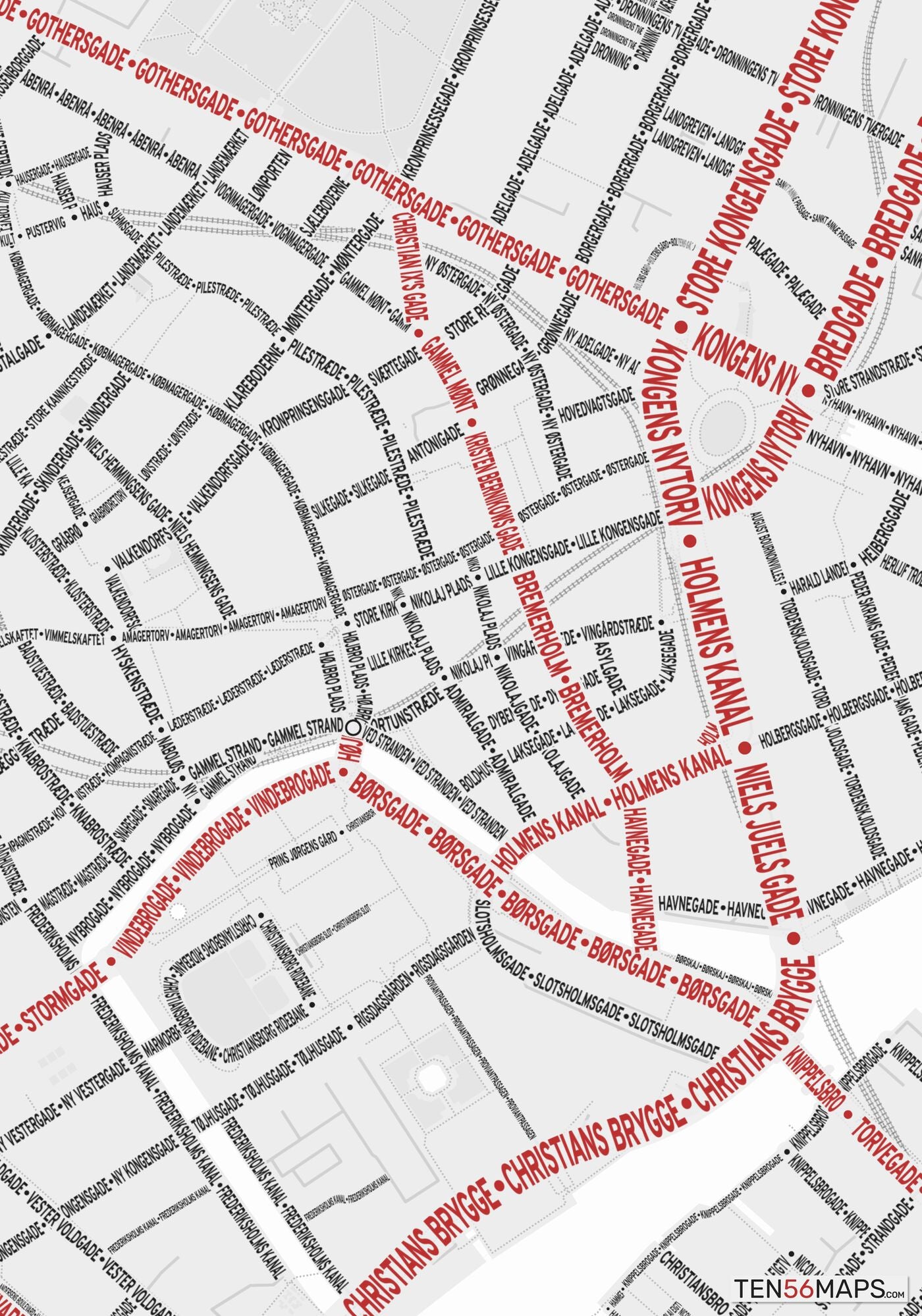 Closeup of map in Ruby color scheme.