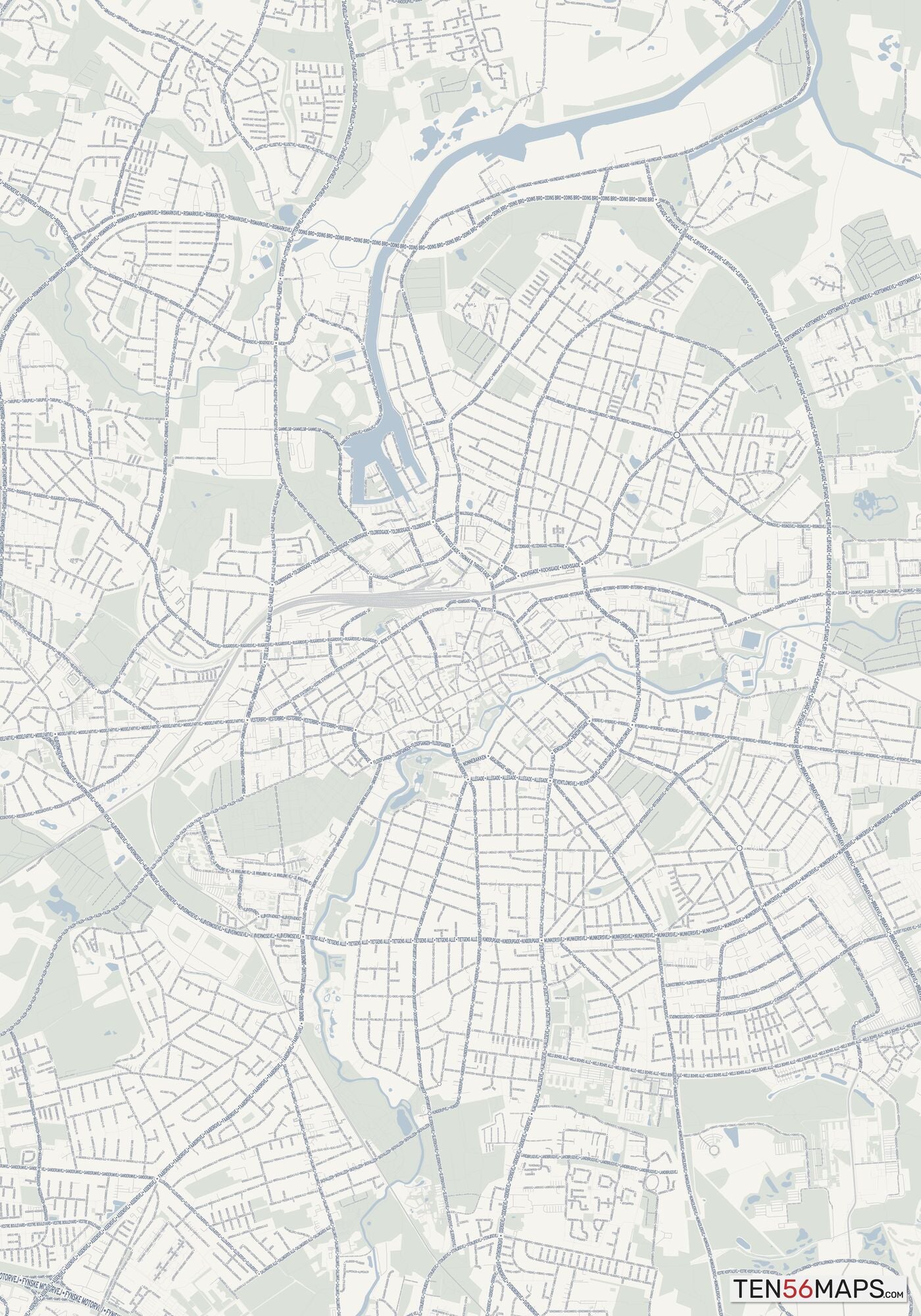 Color Variant Earth - Gray with water in blue, and forest in green.