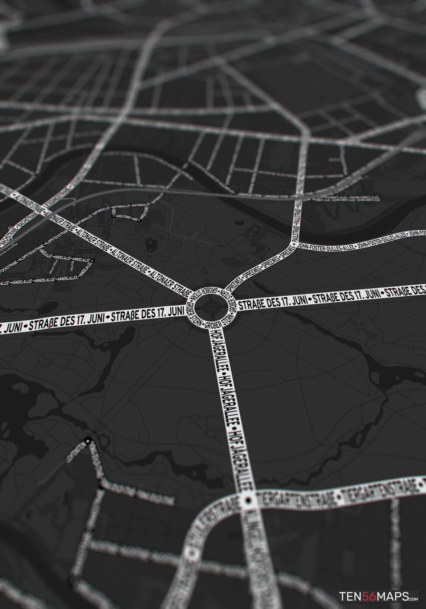 Closeup of print in Onyx color scheme