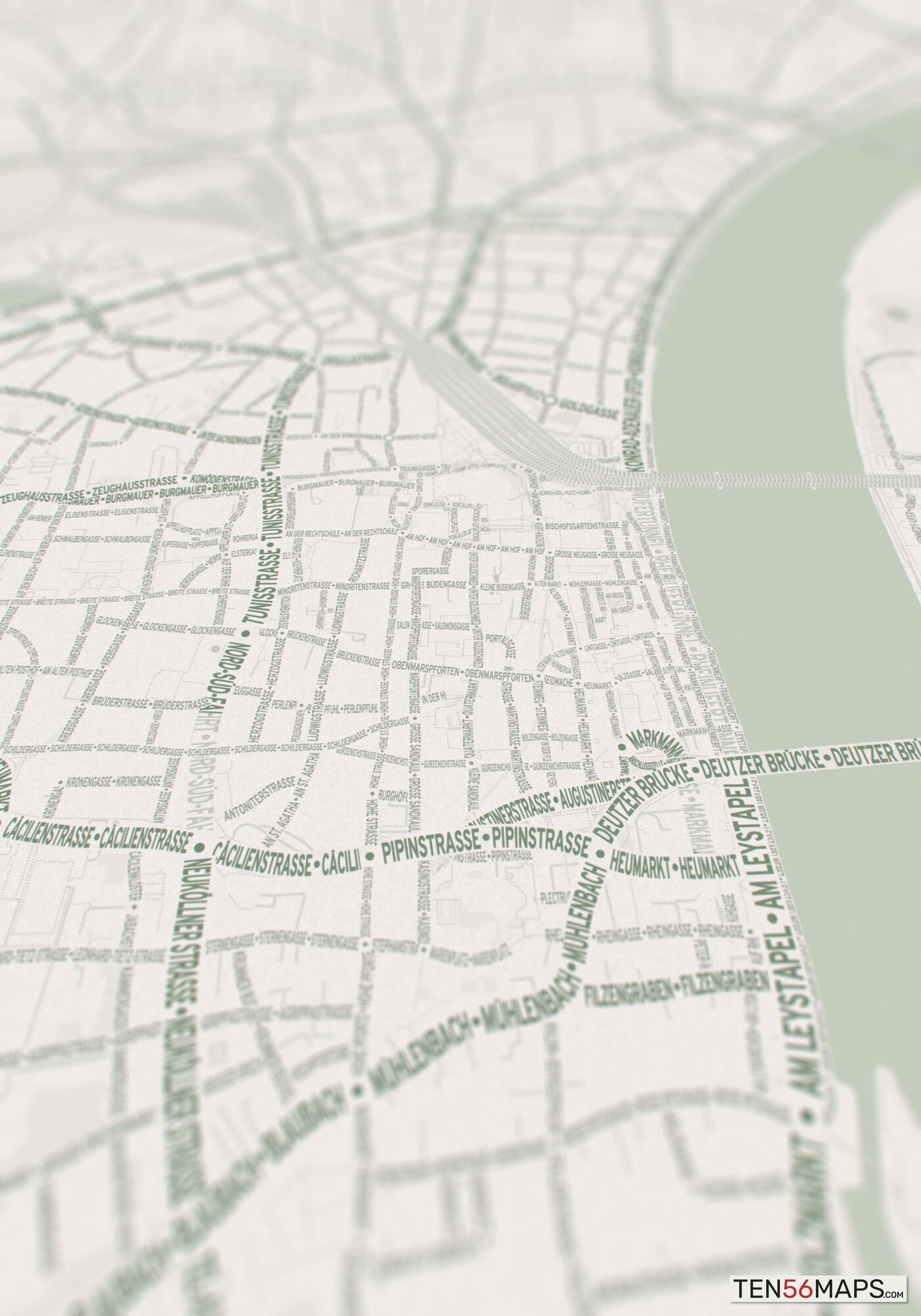 Closeup of print in Mint color scheme