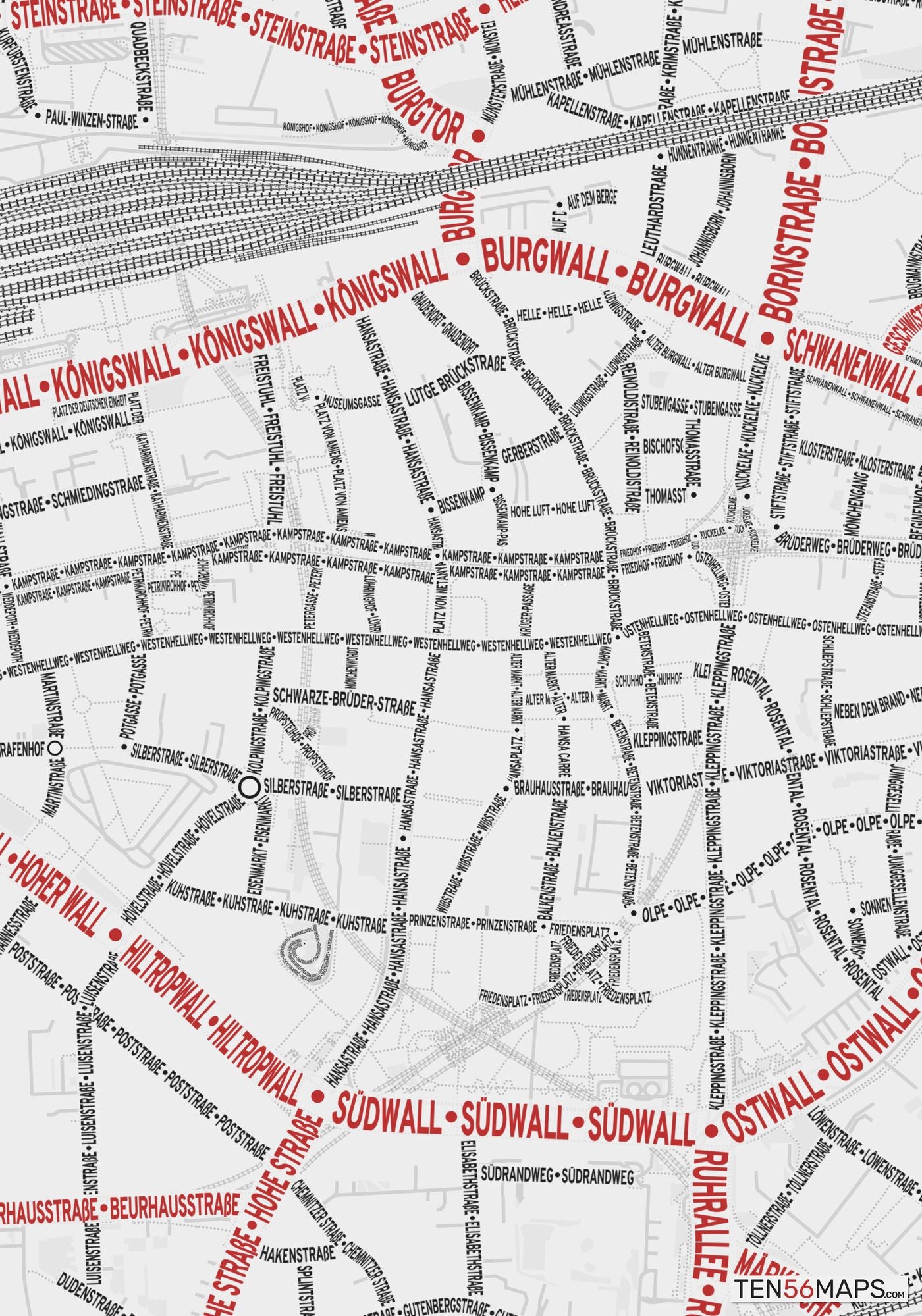 Closeup of map in Ruby color scheme.