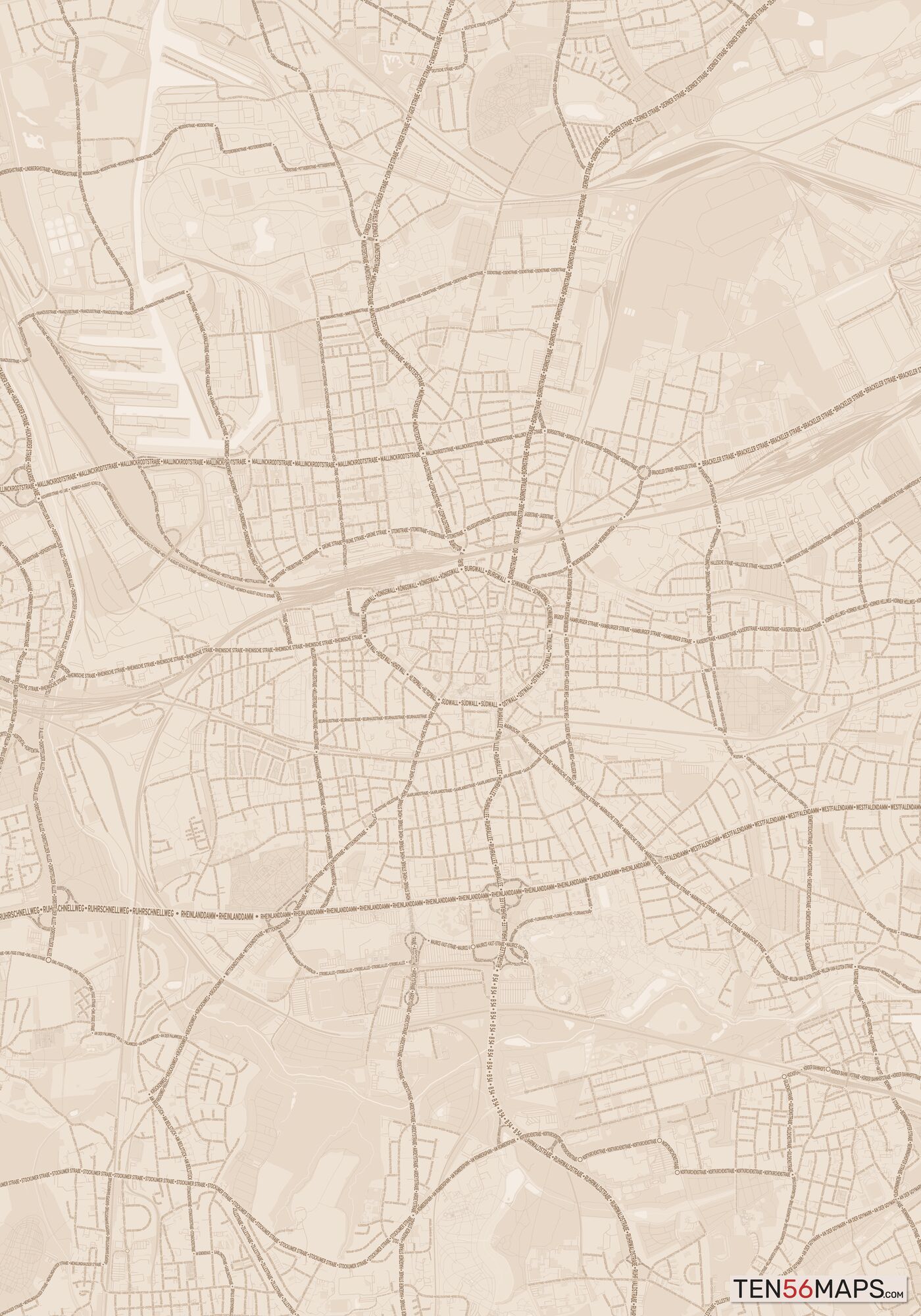 Color Variant Sand - All roads and water in a sand/beige color.