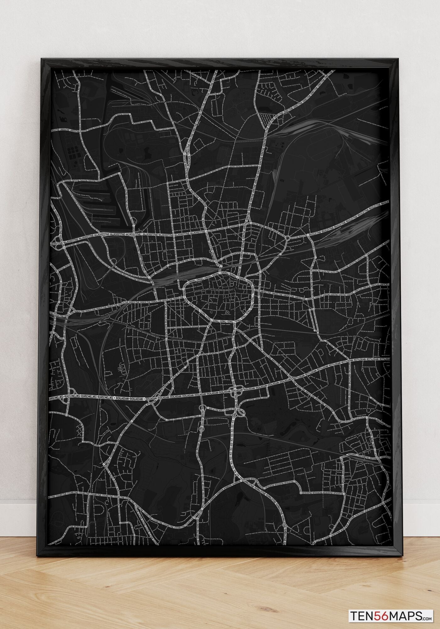 Poster standing on floor in Onyx color scheme