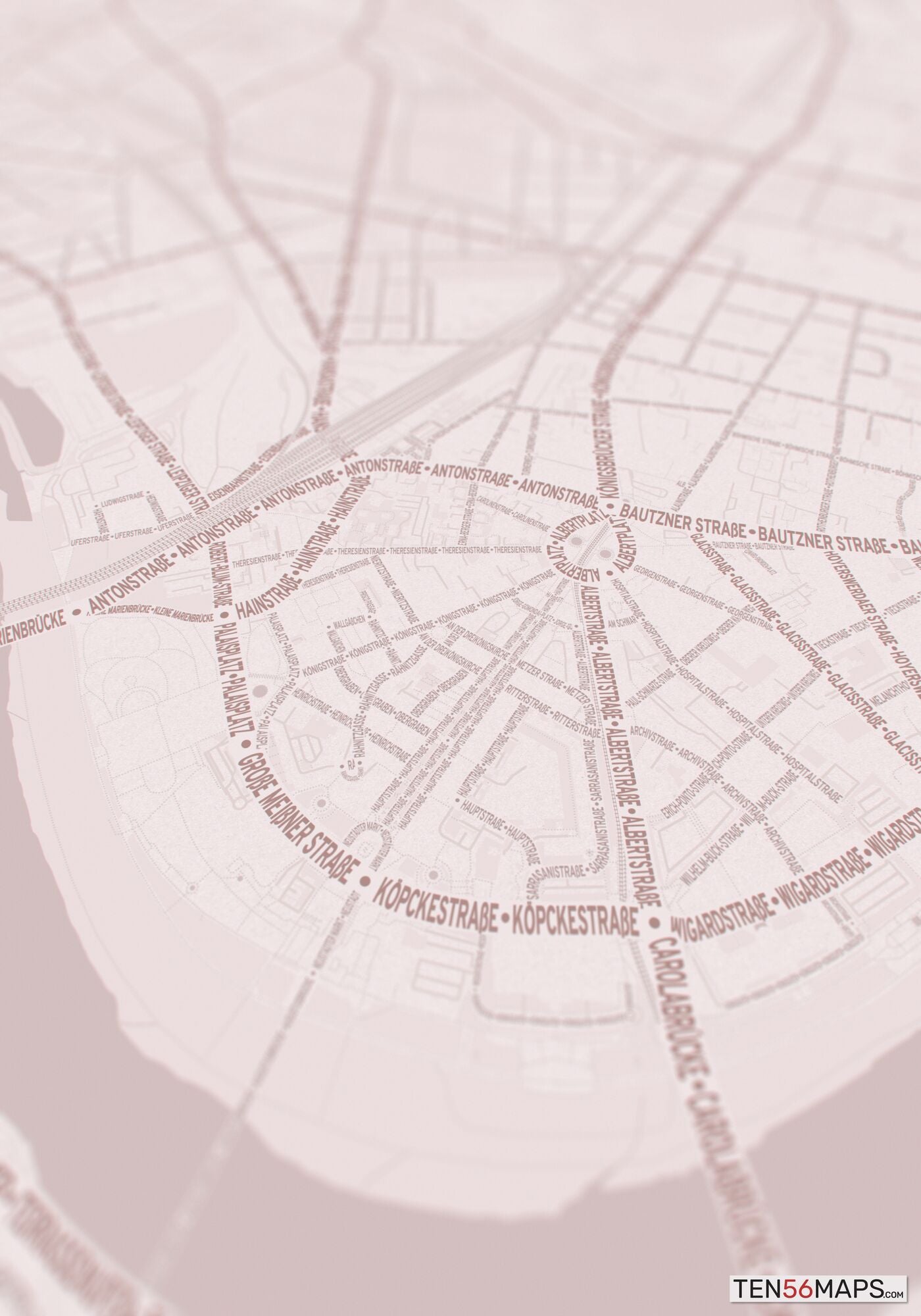 Closeup of print in Rose color scheme