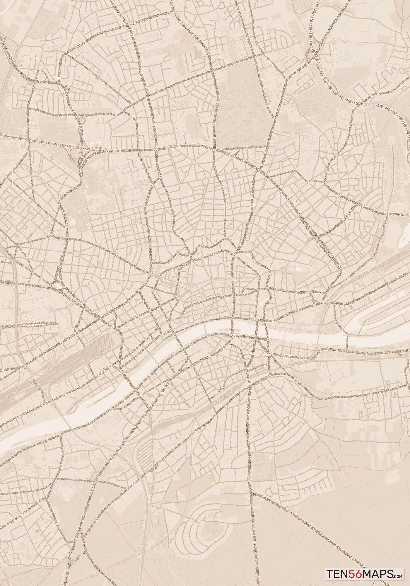 Color Variant Sand - All roads and water in a sand/beige color.