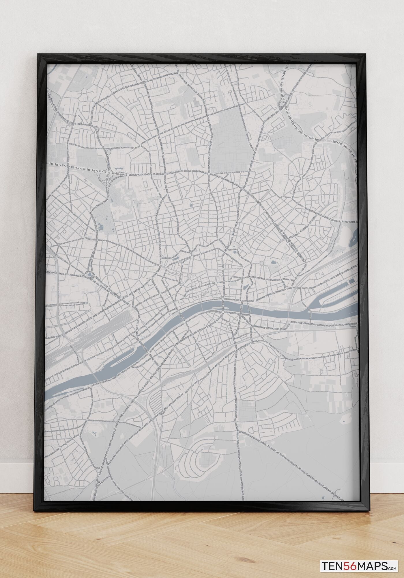 Poster standing on floor in Steel color scheme