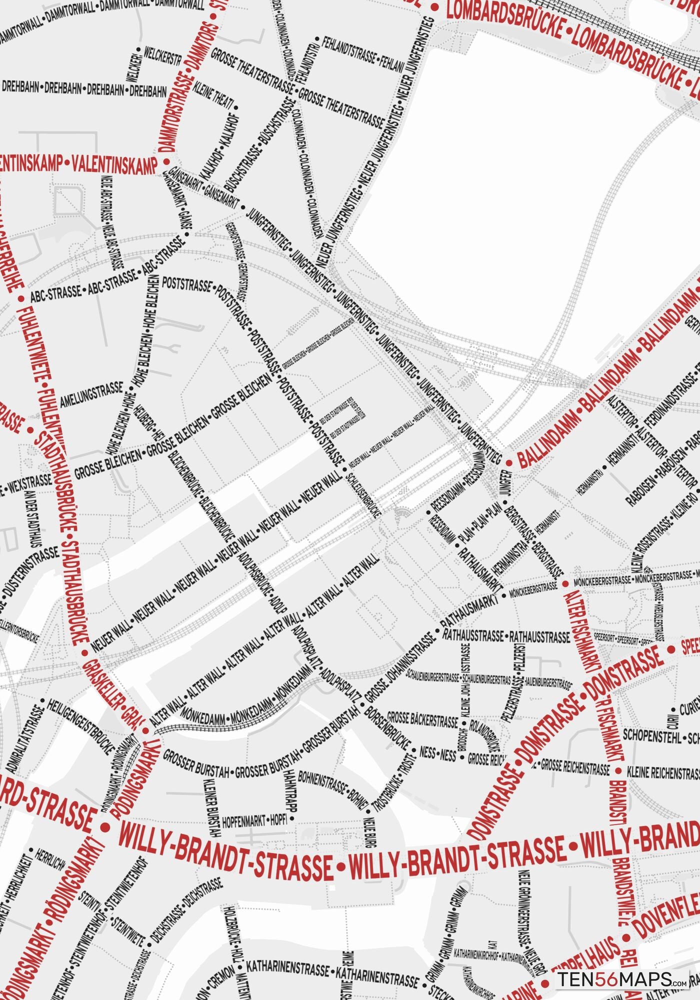 Closeup of map in Ruby color scheme.