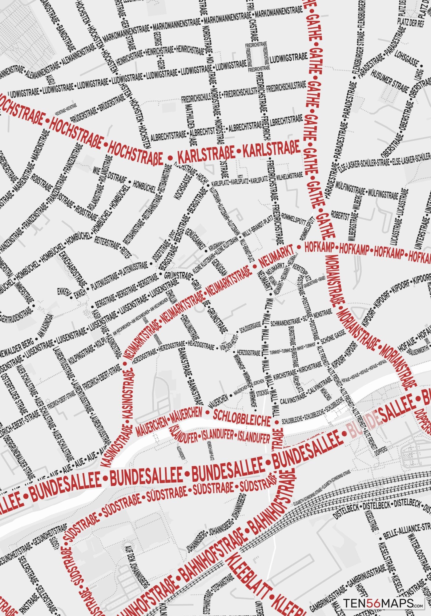 Closeup of map in Ruby color scheme.
