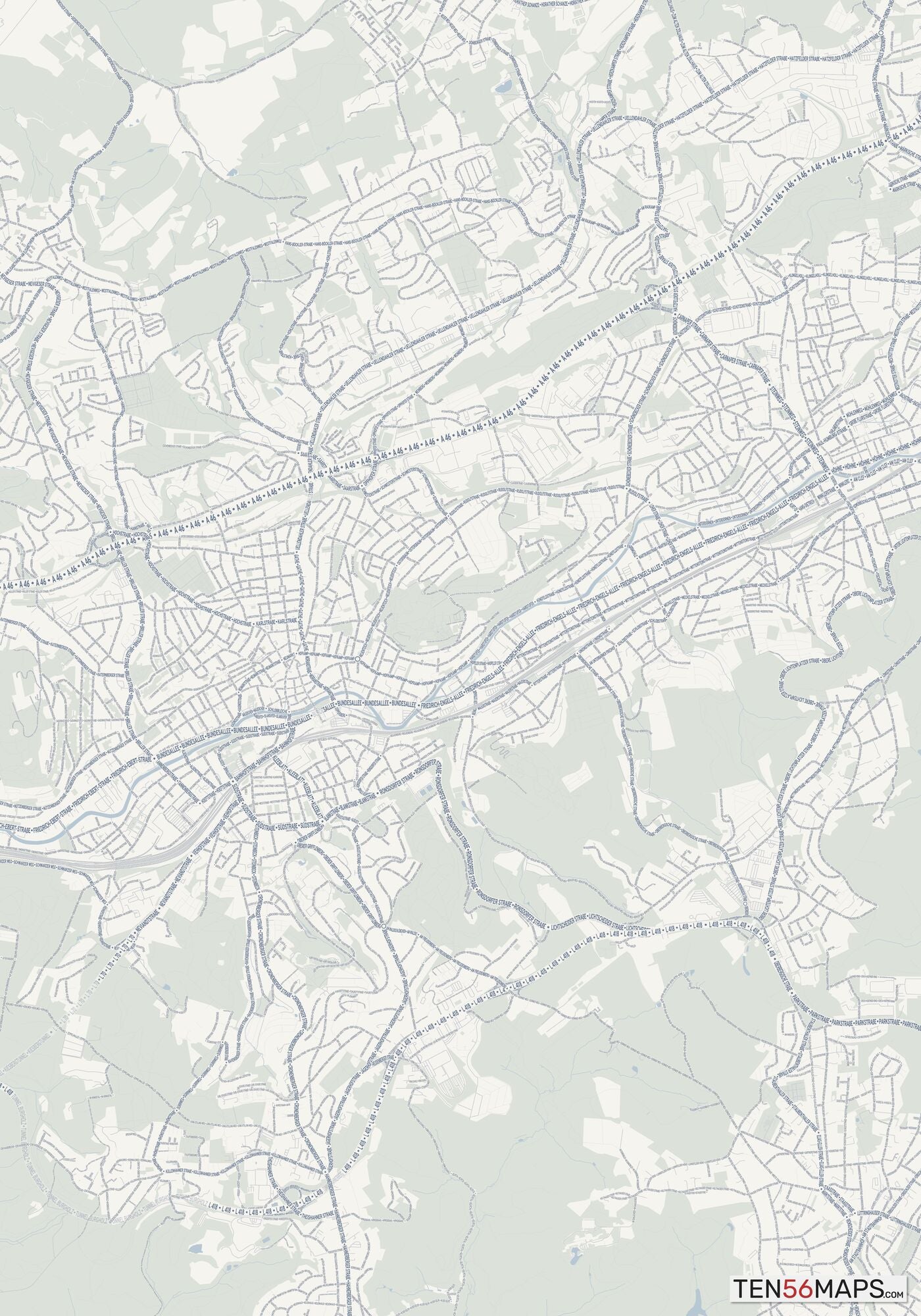 Color Variant Earth - Gray with water in blue, and forest in green.