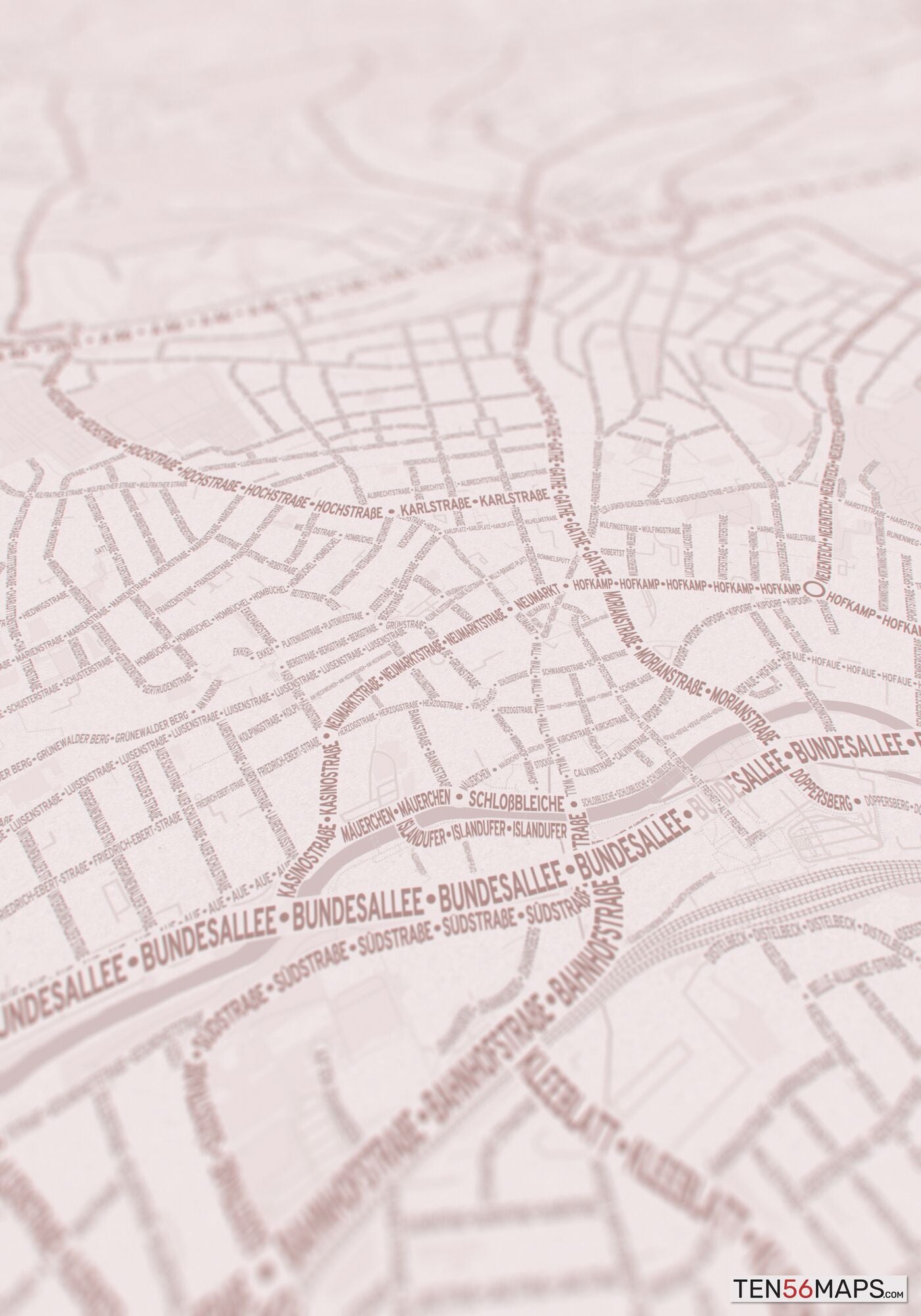 Closeup of print in Rose color scheme