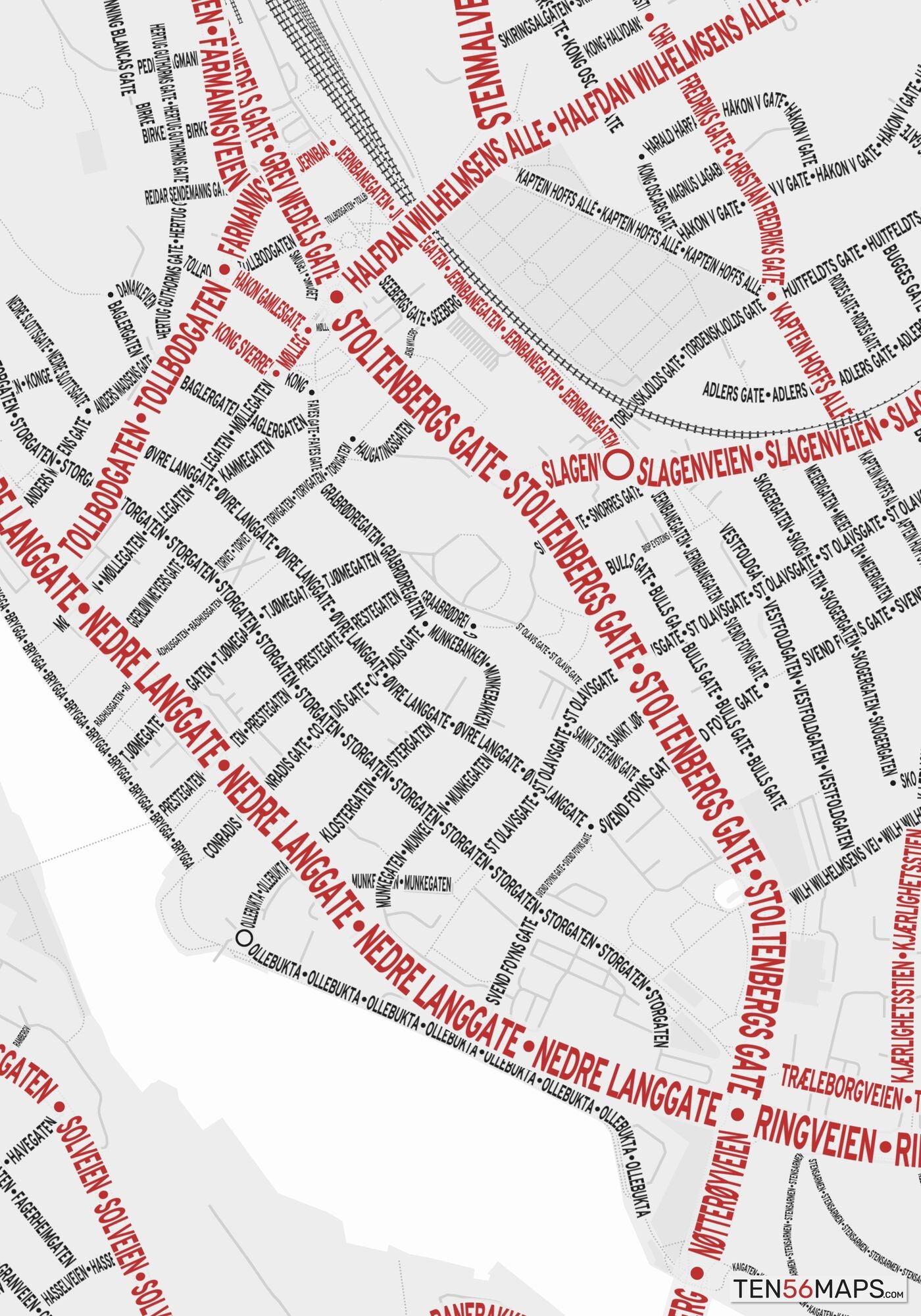 Closeup of map in Ruby color scheme.