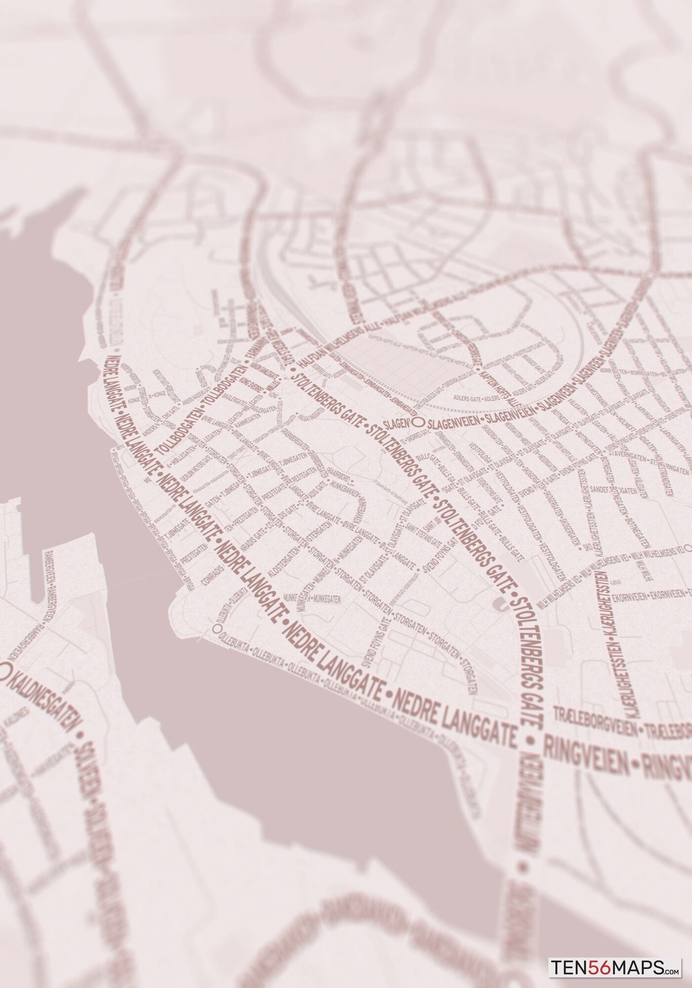 Closeup of print in Rose color scheme