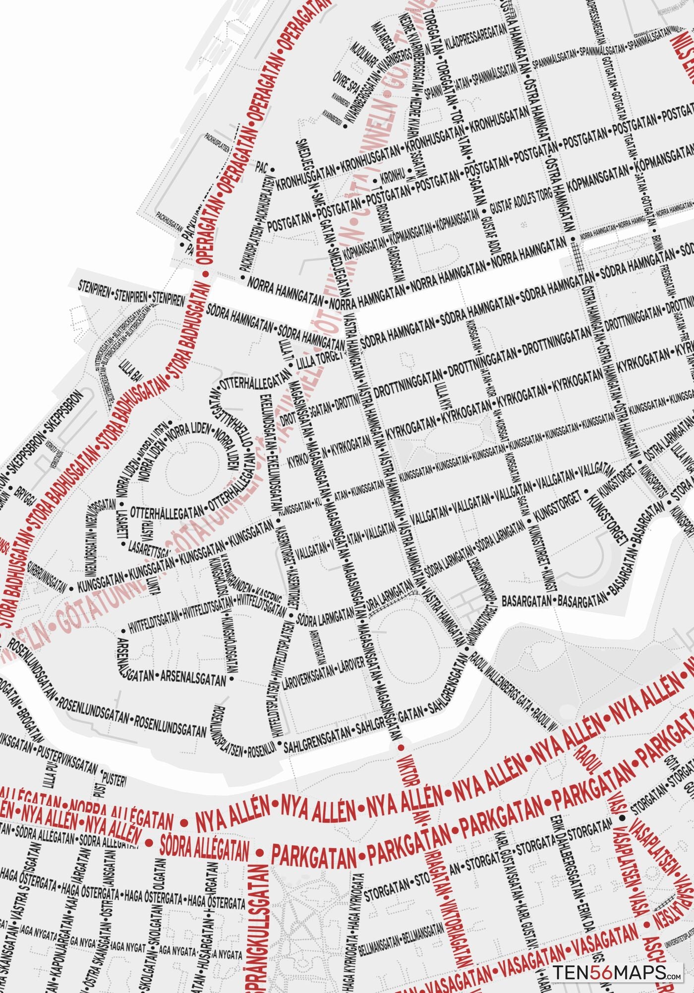 Closeup of map in Ruby color scheme.
