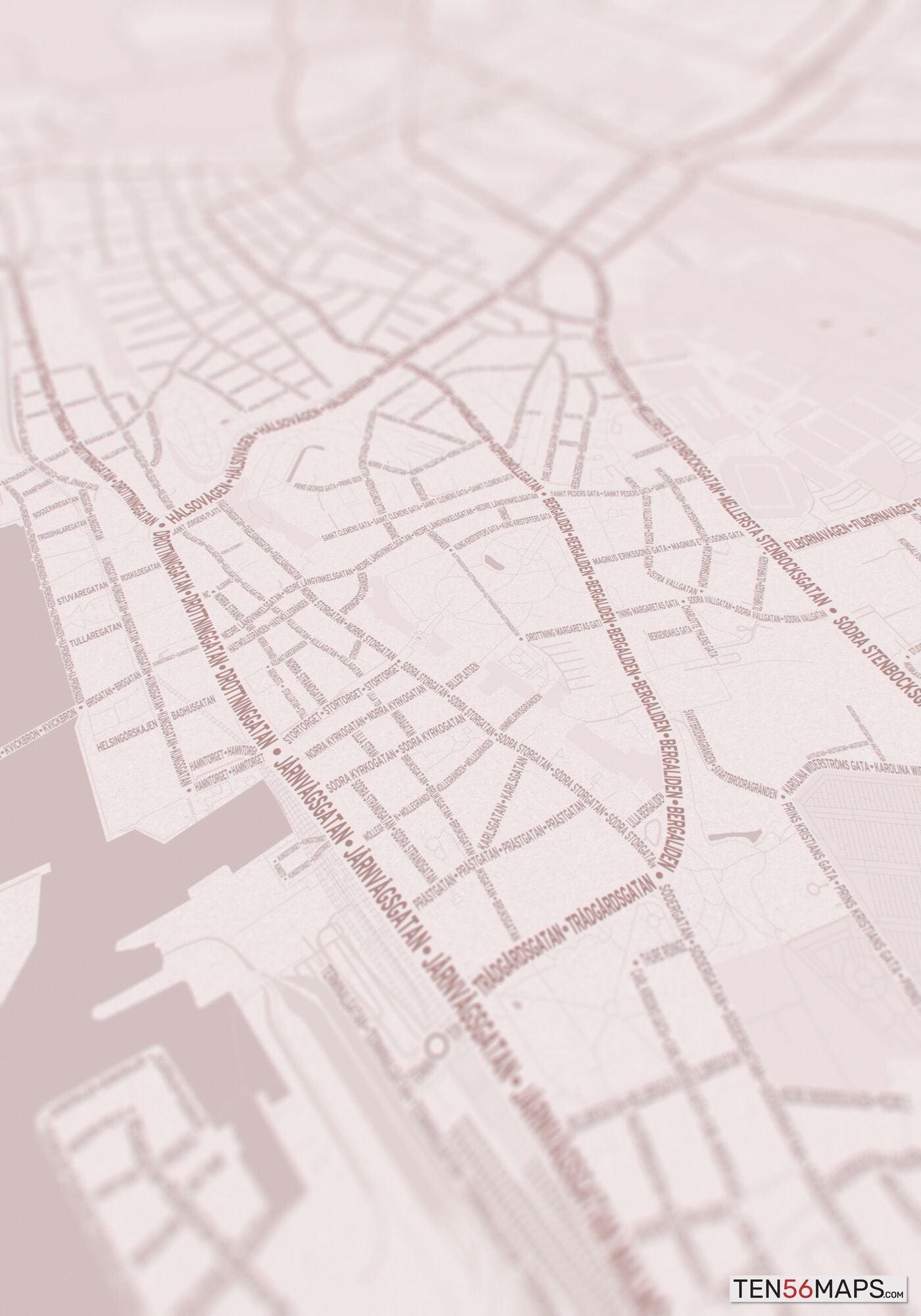 Closeup of print in Rose color scheme