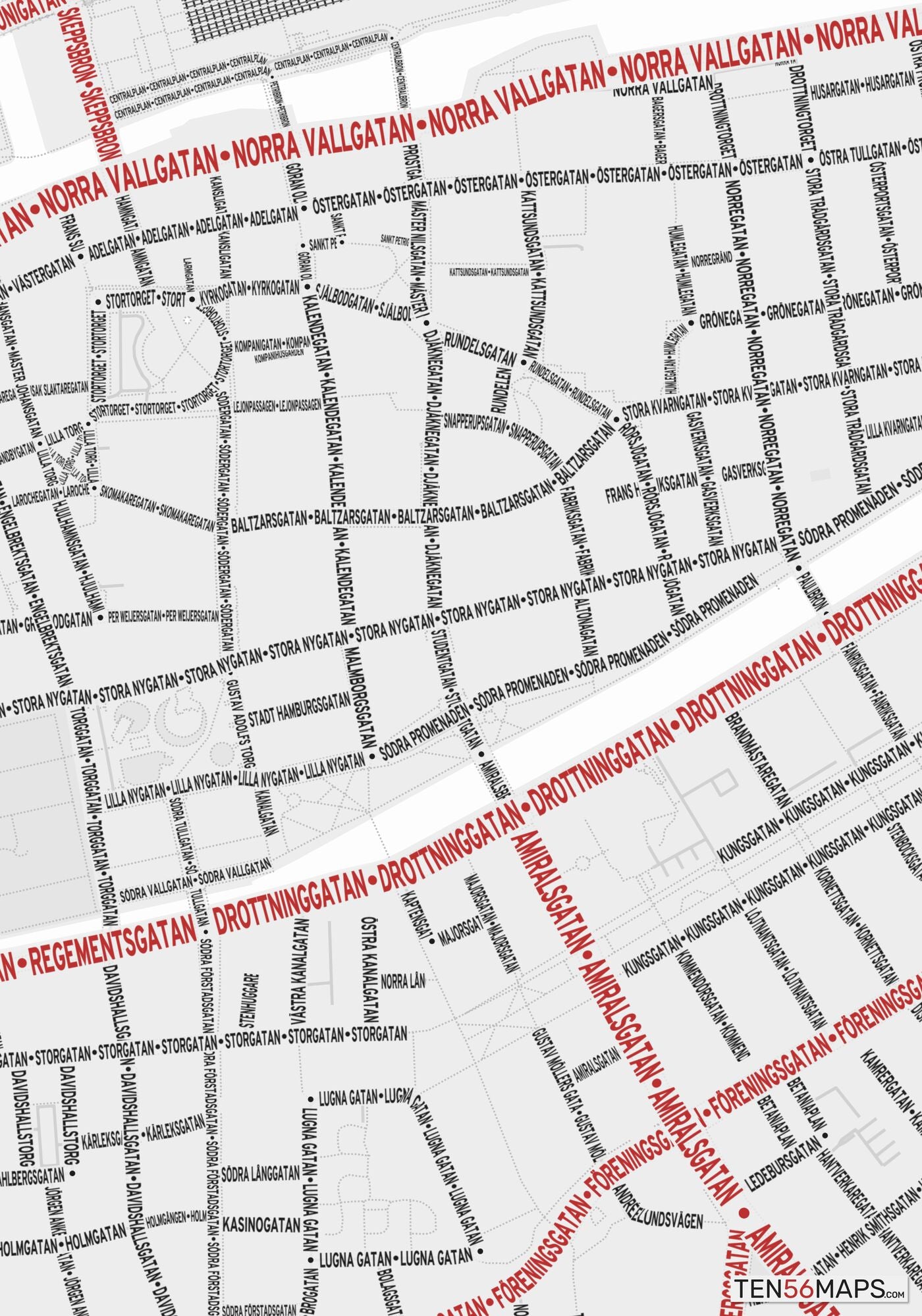 Closeup of map in Ruby color scheme.