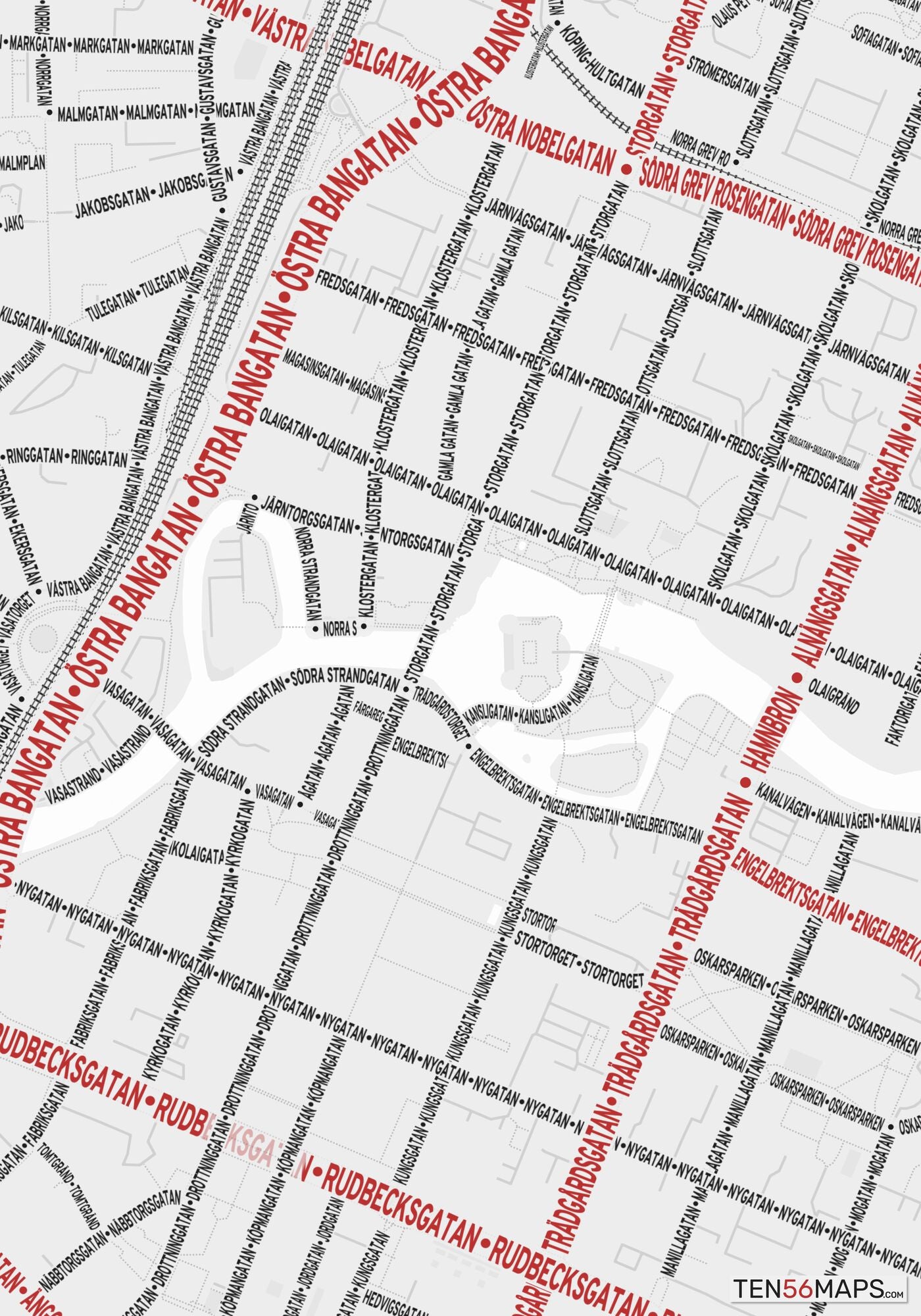Closeup of map in Ruby color scheme.