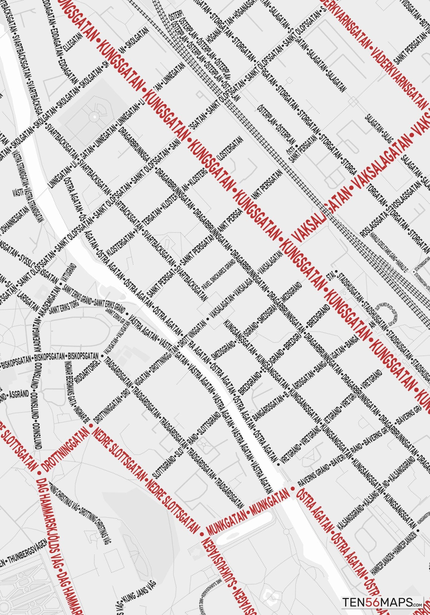 Closeup of map in Ruby color scheme.