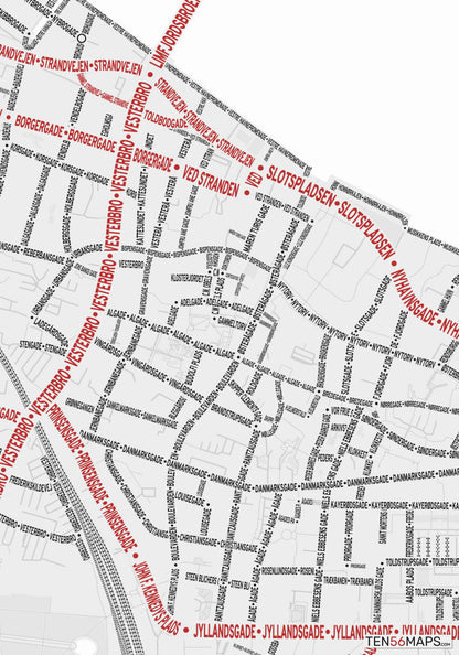 Closeup of map in Ruby color scheme.