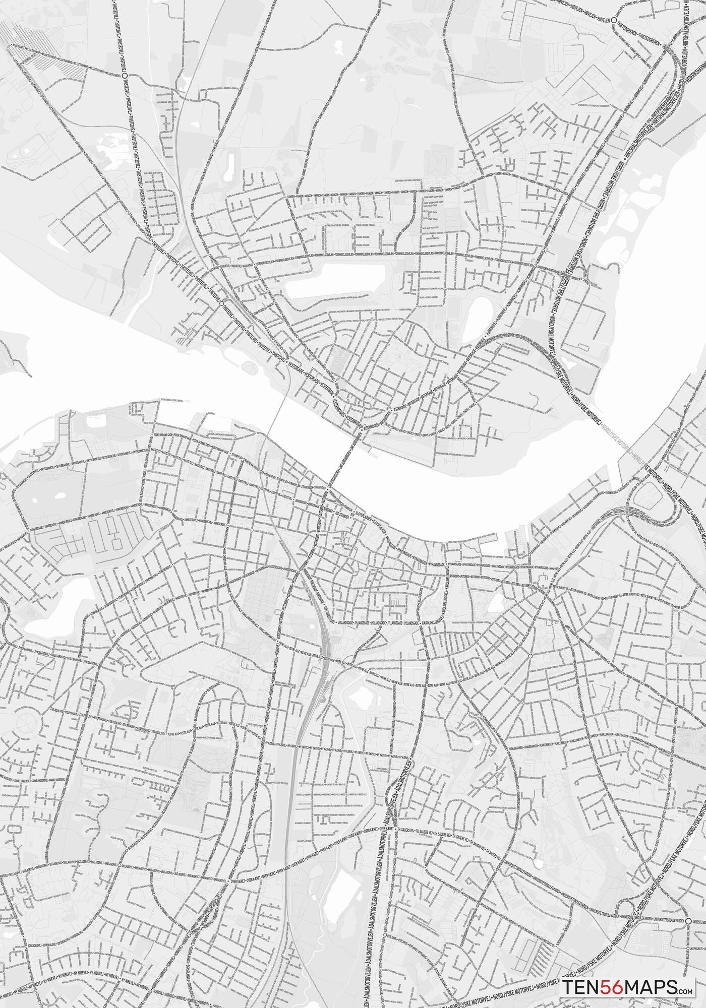 Color Variant Gray - Bright gray with mayor roads on dark gray background.