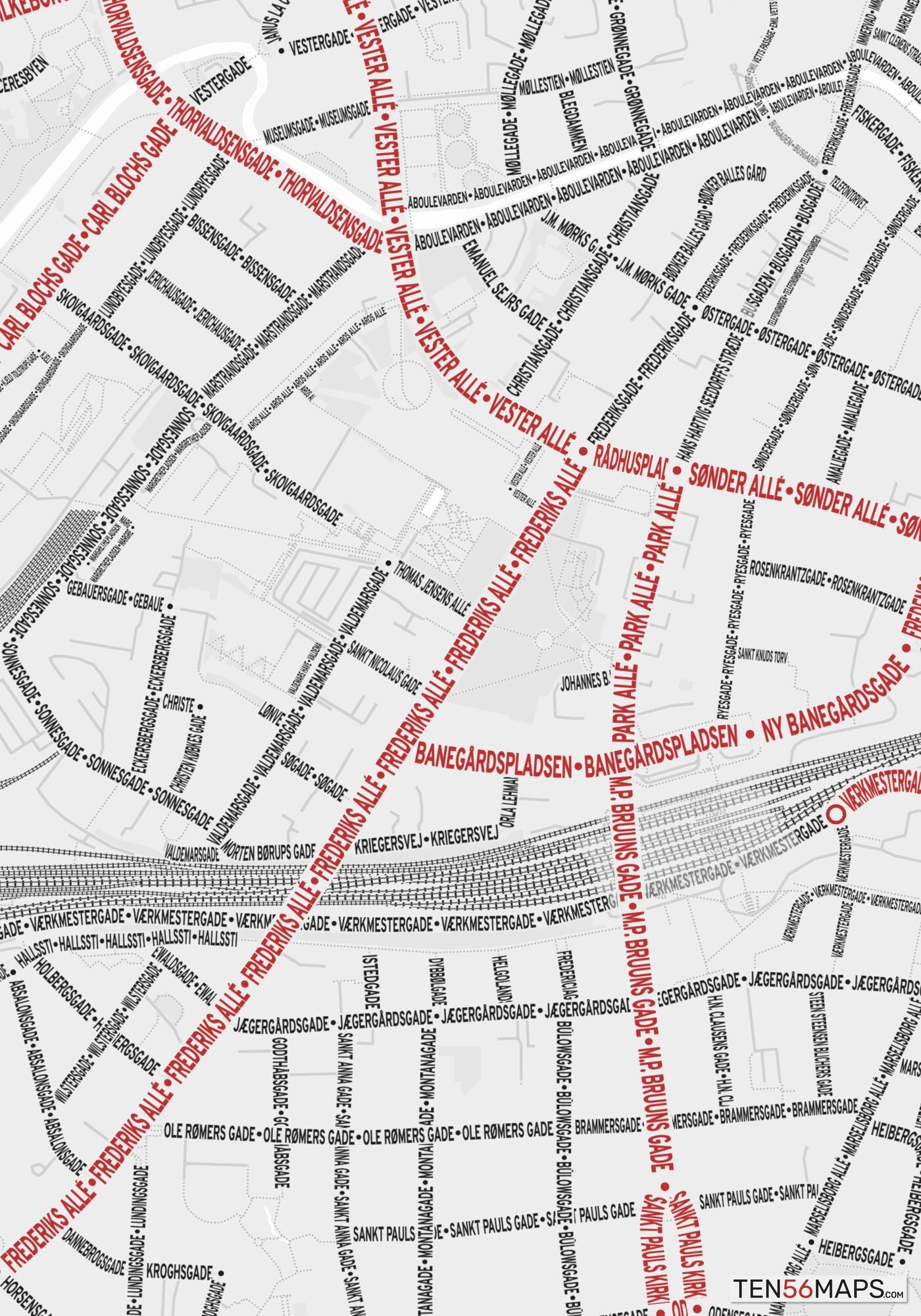 Closeup of map in Ruby color scheme.
