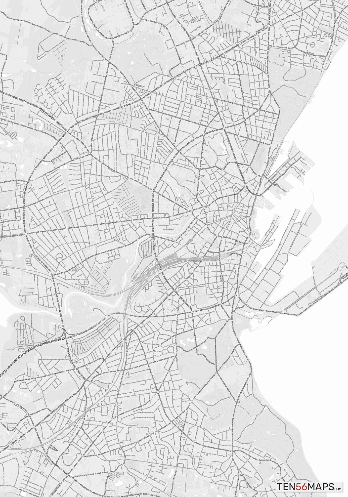 Color Variant Gray - Bright gray with mayor roads on dark gray background.