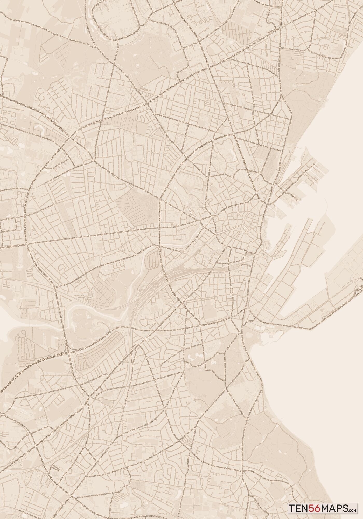 Color Variant Sand - All roads and water in a sand/beige color.