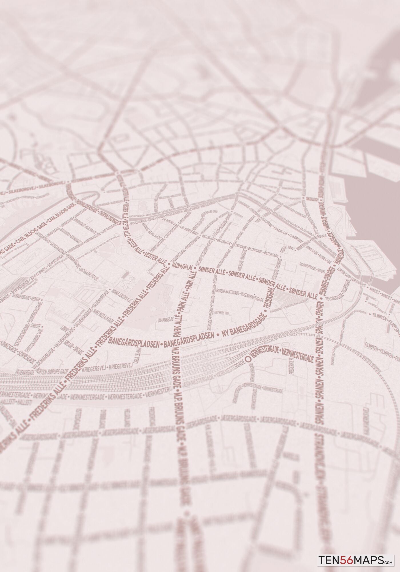 Closeup of print in Rose color scheme