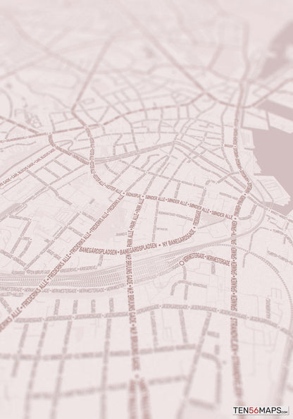 Closeup of print in Rose color scheme