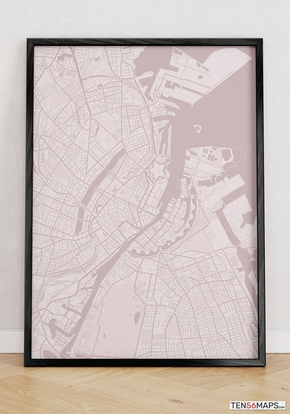 Poster standing on floor in Rose color scheme