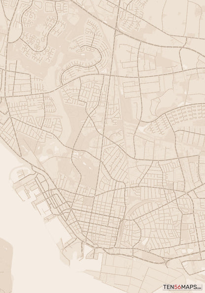 Color Variant Sand - All roads and water in a sand/beige color.