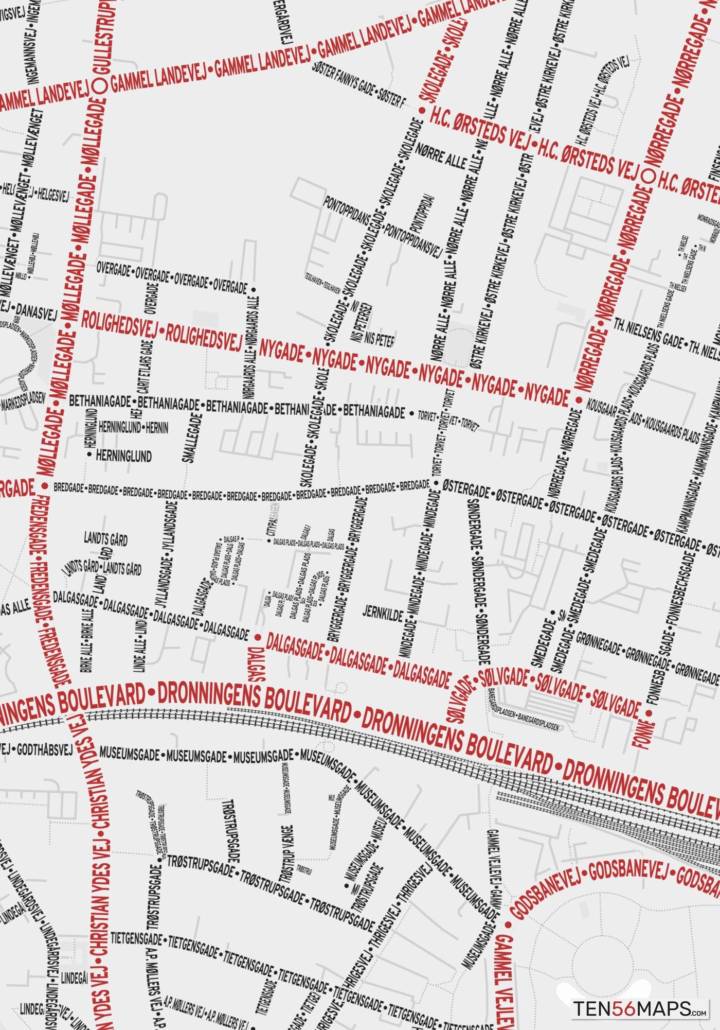 Closeup of map in Ruby color scheme.