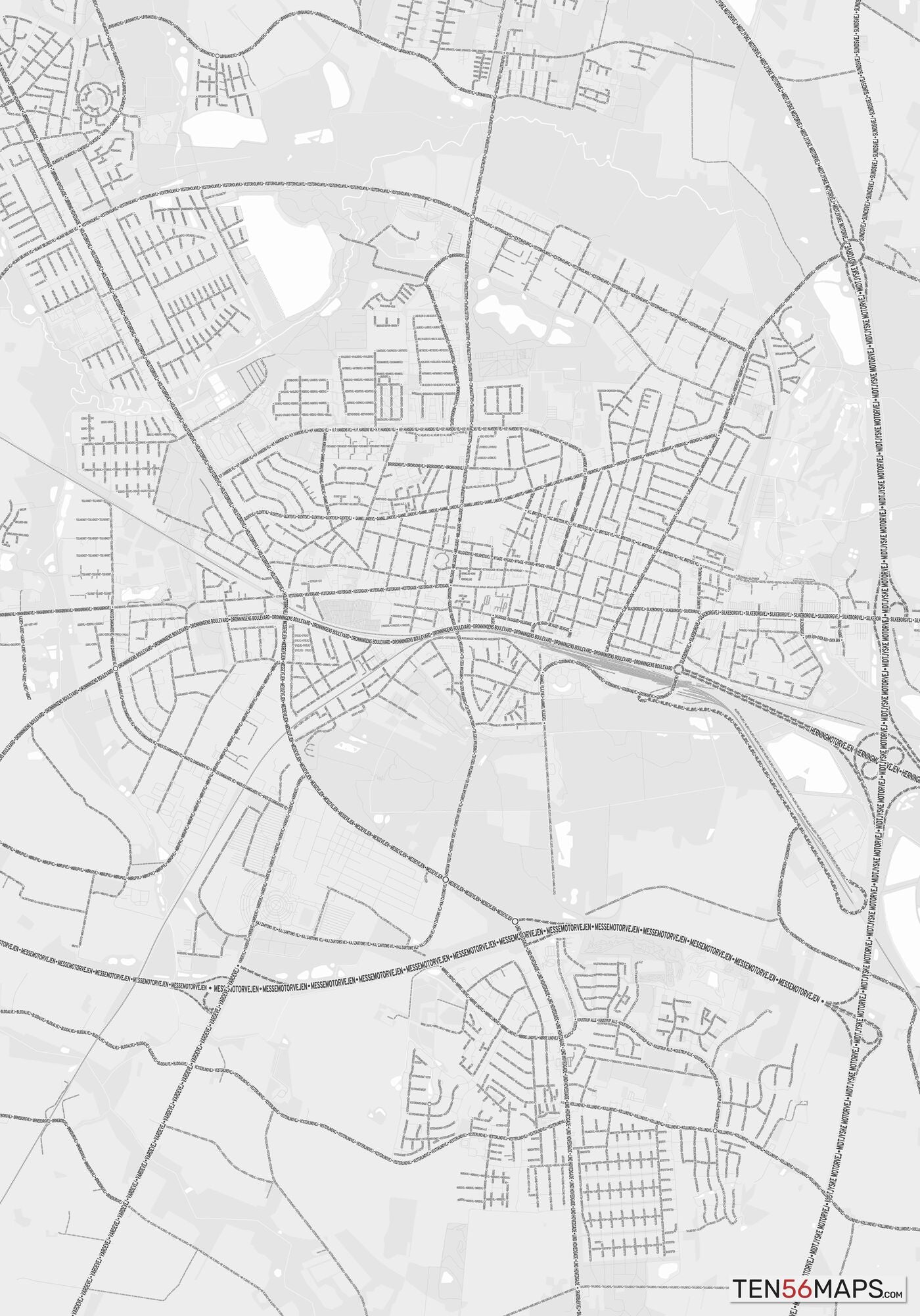 Color Variant Gray - Bright gray with mayor roads on dark gray background.