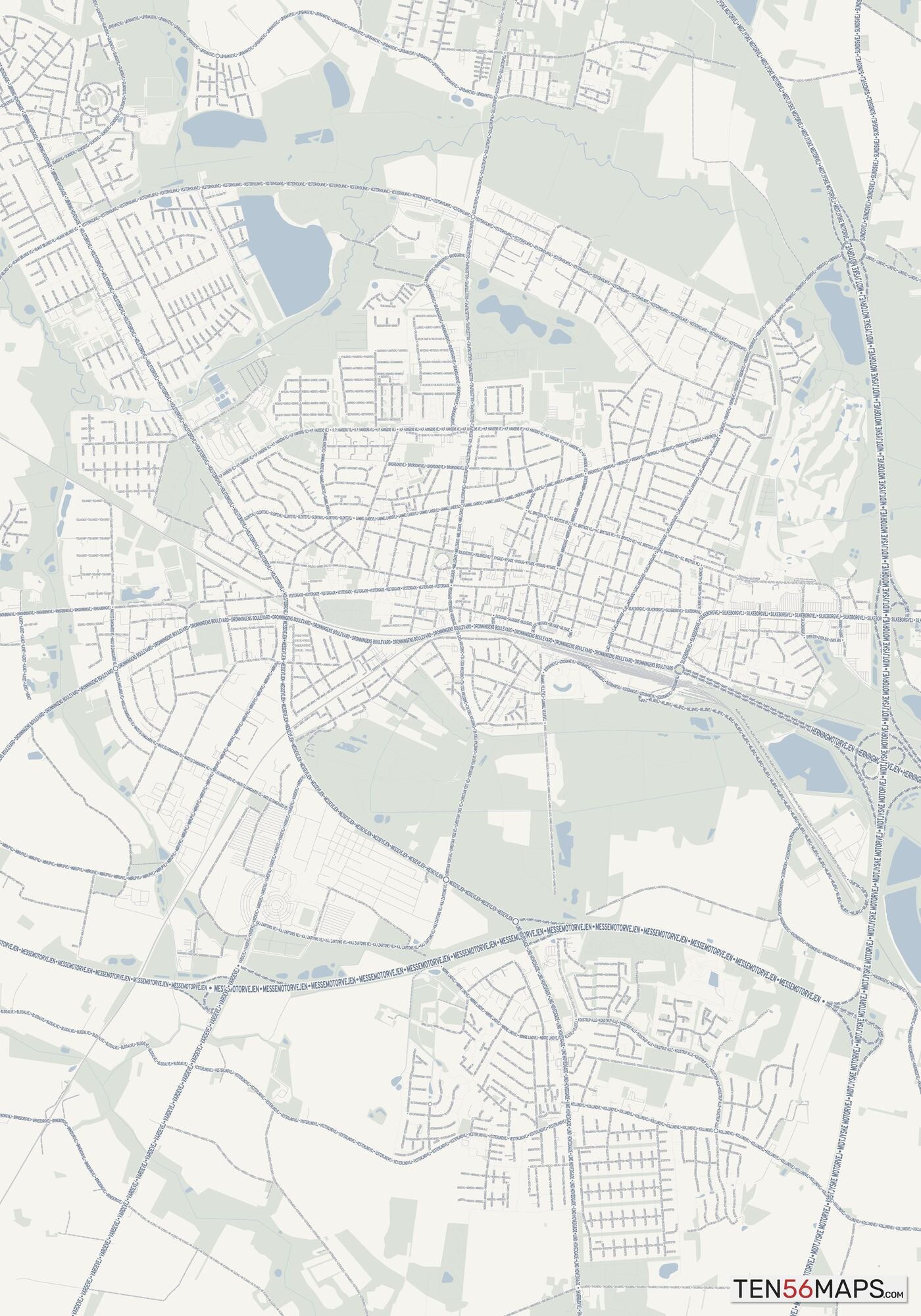 Color Variant Earth - Gray with water in blue, and forest in green.