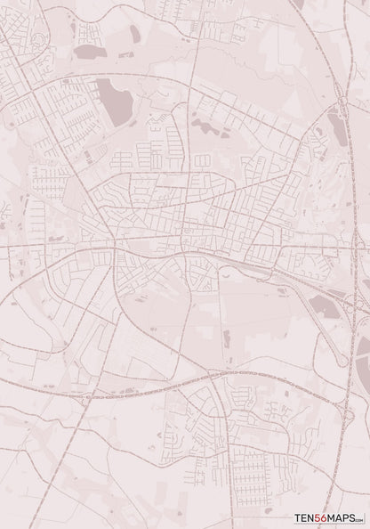 Color Variant Rose - Muted red roads and water.