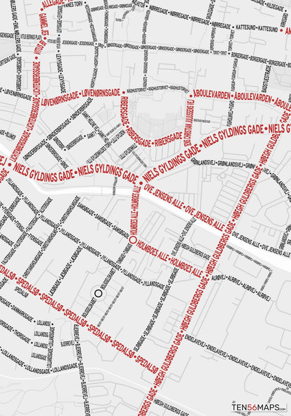 Closeup of map in Ruby color scheme.