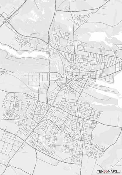 Color Variant Gray - Bright gray with mayor roads on dark gray background.