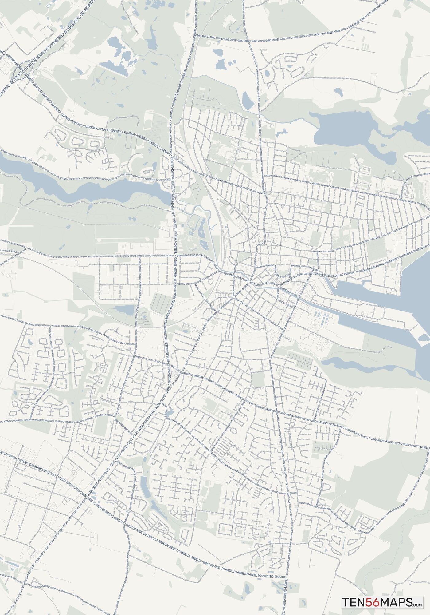 Color Variant Earth - Gray with water in blue, and forest in green.