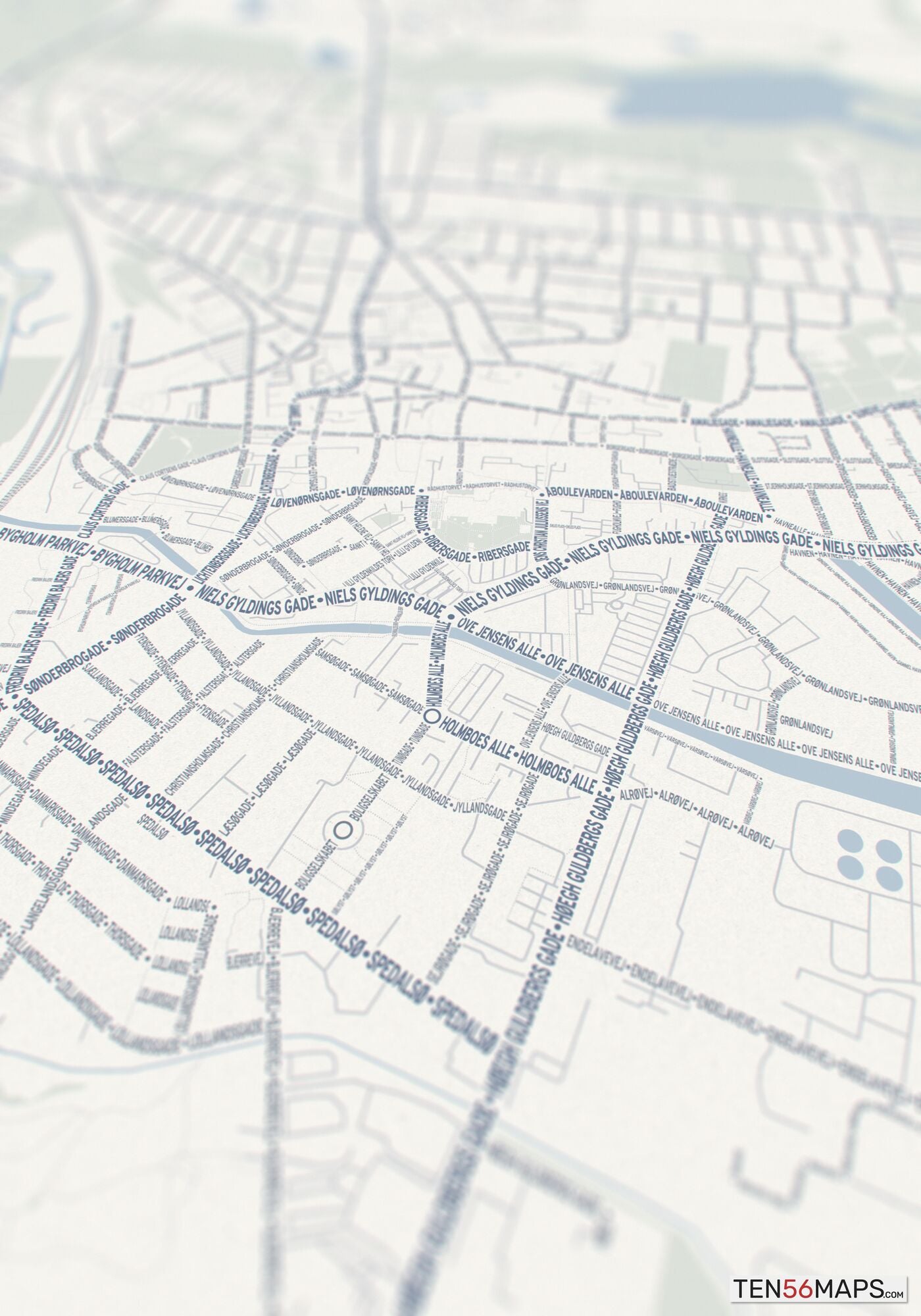 Closeup of print in Earth color scheme