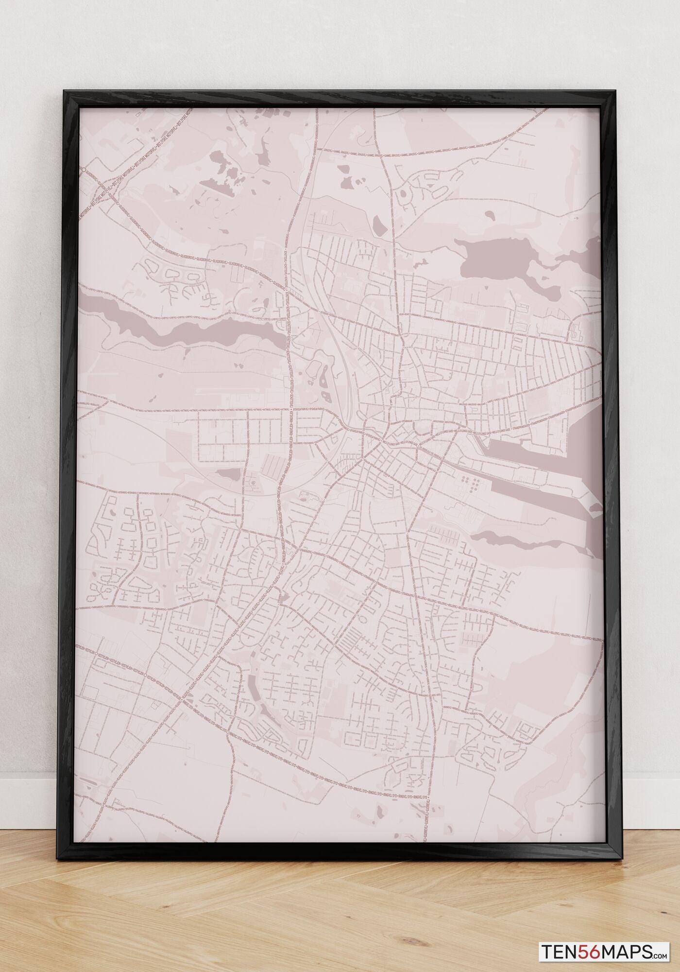 Poster standing on floor in Rose color scheme