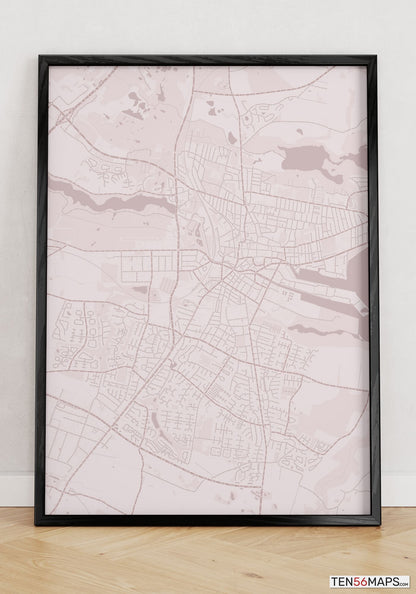 Poster standing on floor in Rose color scheme