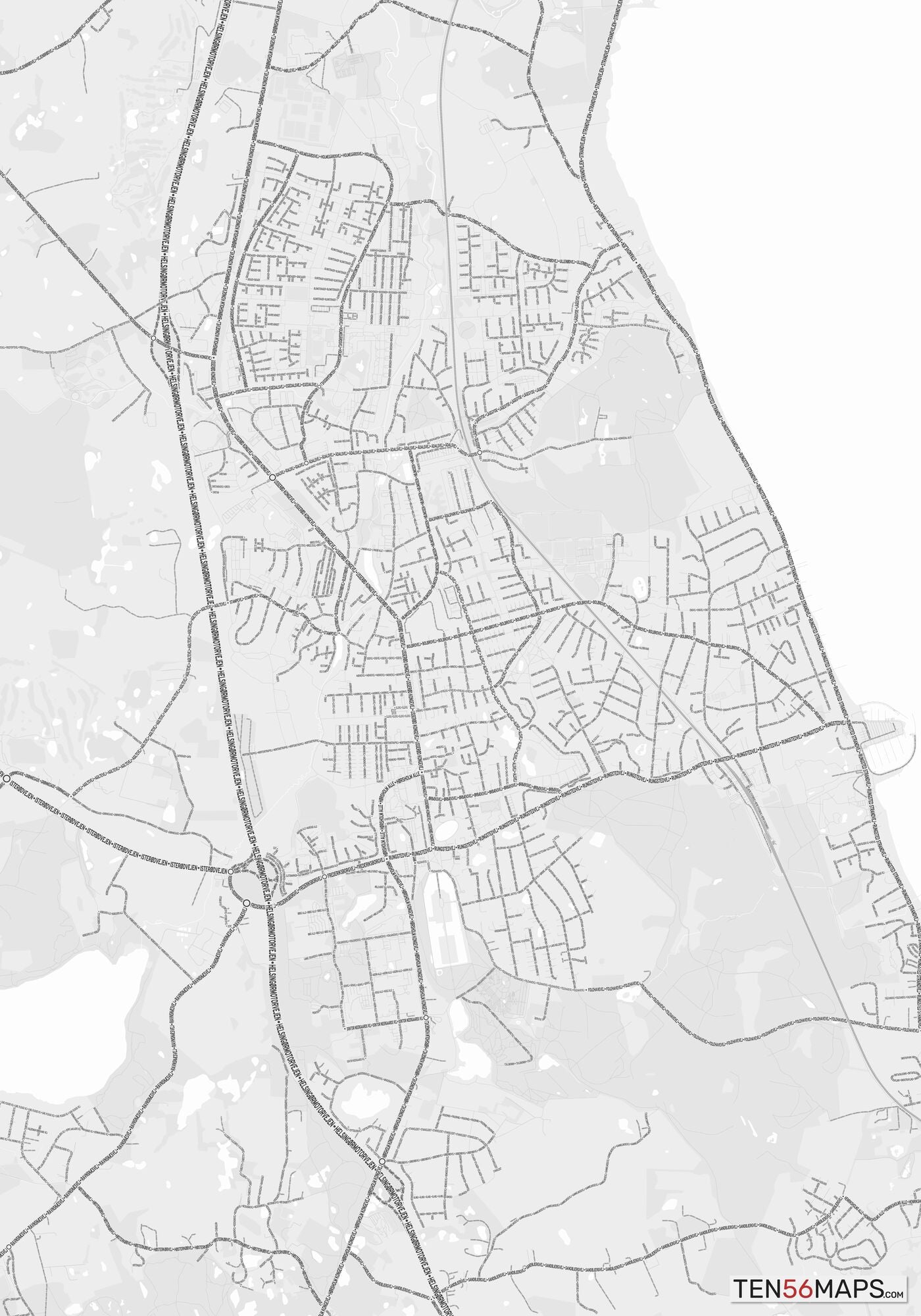 Color Variant Gray - Bright gray with mayor roads on dark gray background.