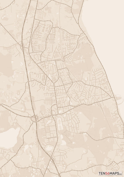 Color Variant Sand - All roads and water in a sand/beige color.