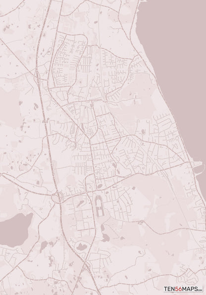 Color Variant Rose - Muted red roads and water.