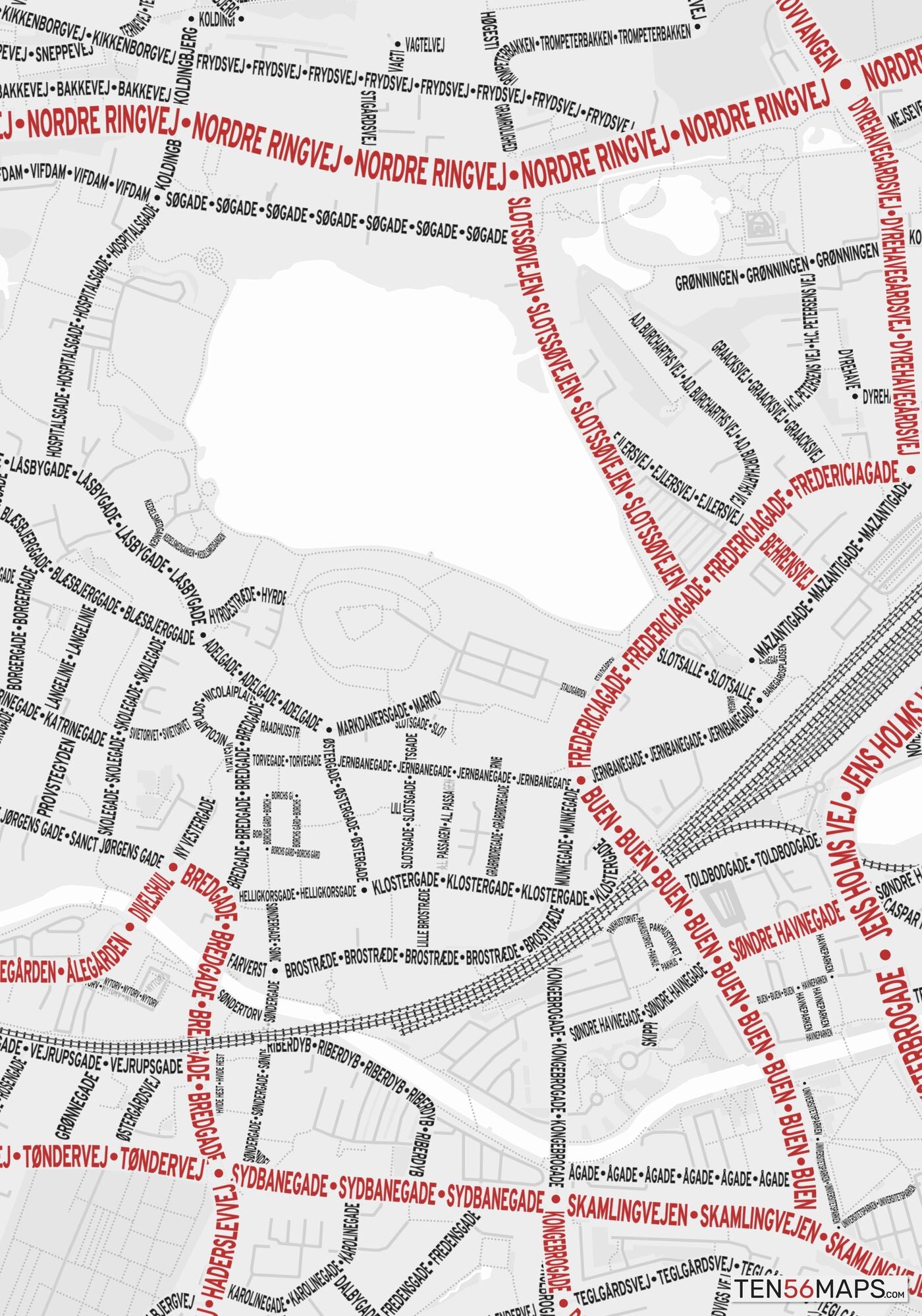 Closeup of map in Ruby color scheme.