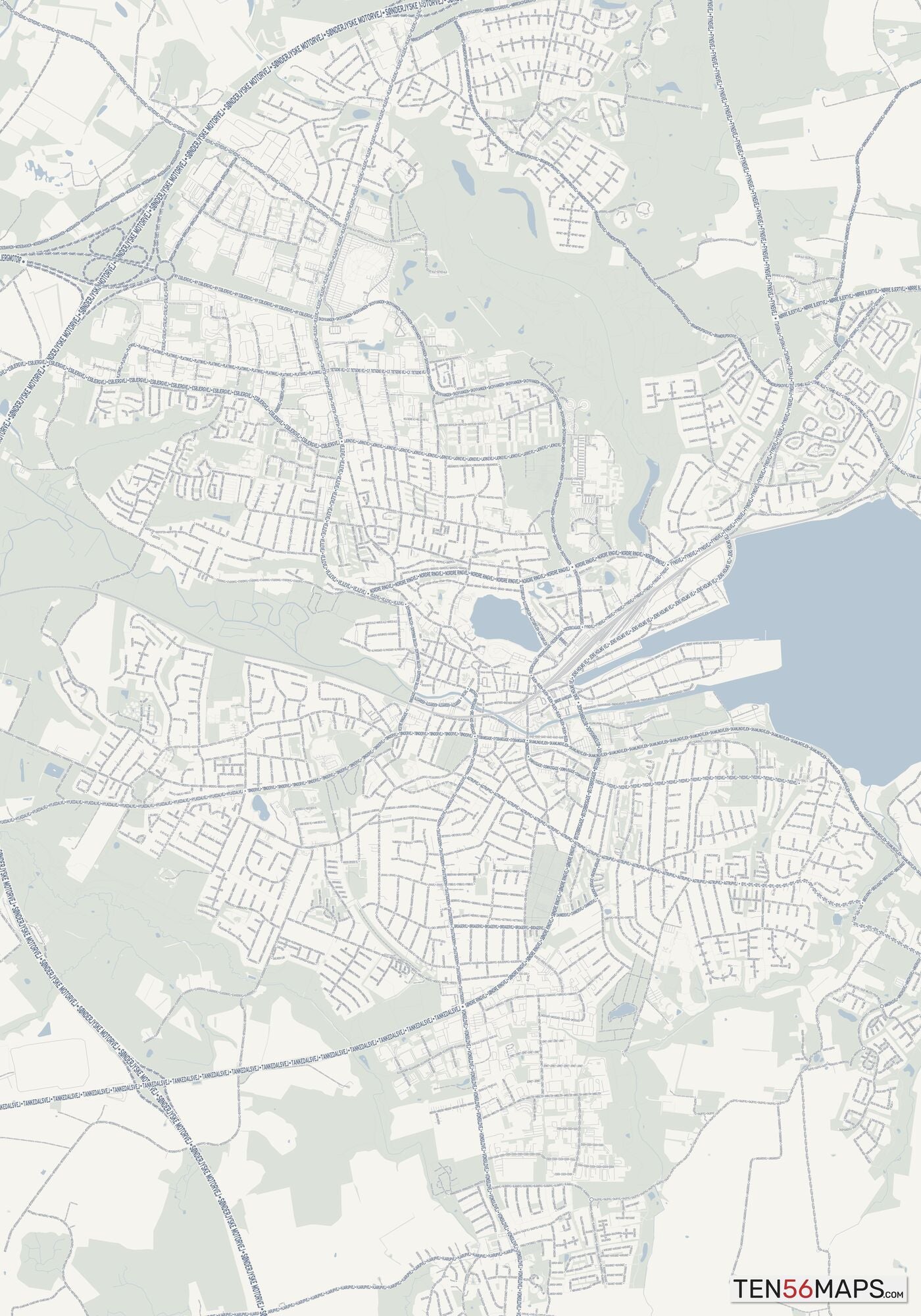 Color Variant Earth - Gray with water in blue, and forest in green.