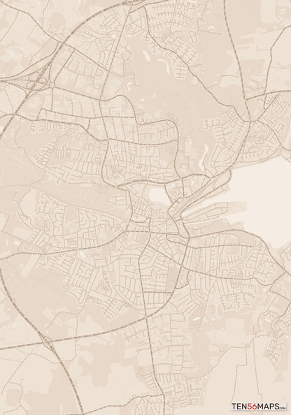 Color Variant Sand - All roads and water in a sand/beige color.