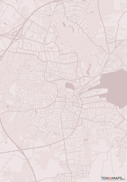 Color Variant Rose - Muted red roads and water.