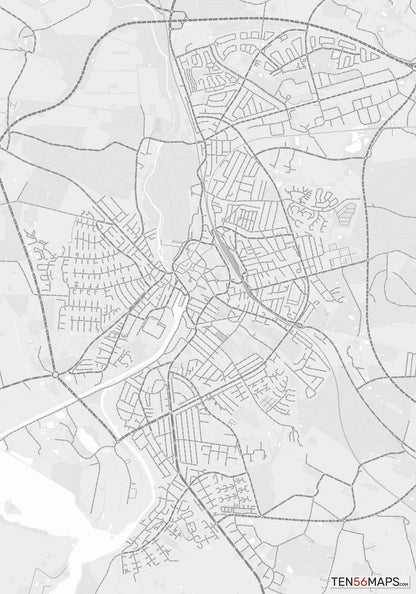 Color Variant Gray - Bright gray with mayor roads on dark gray background.