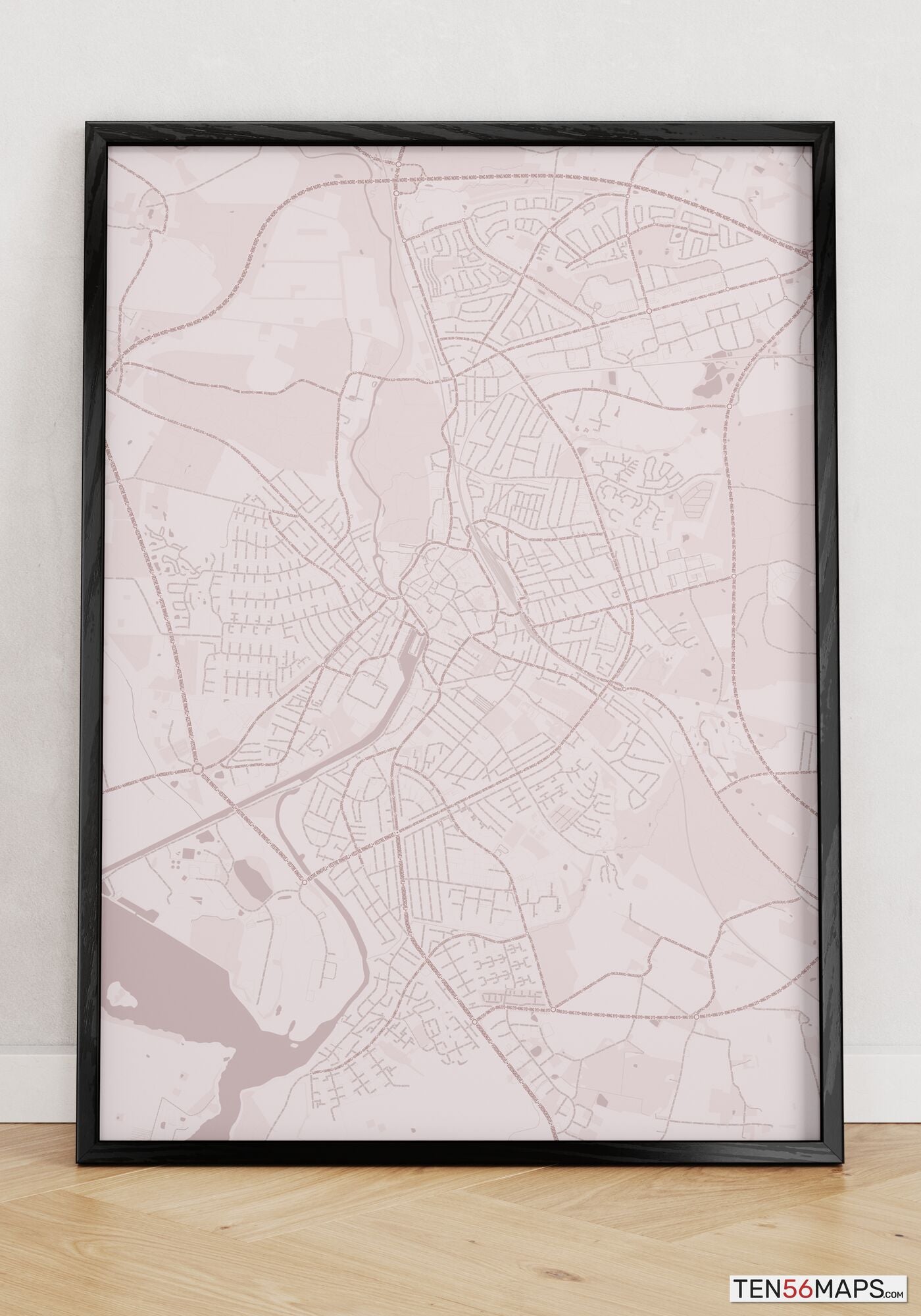 Poster standing on floor in Rose color scheme