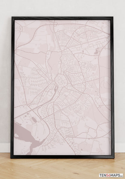 Poster standing on floor in Rose color scheme